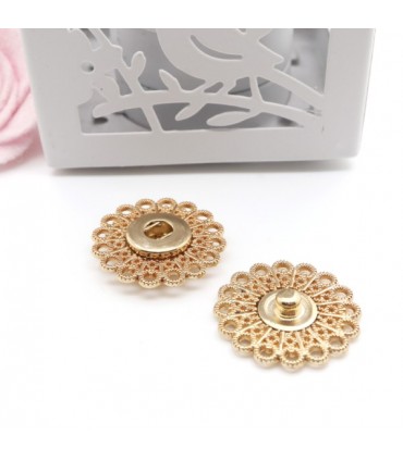 Pression métallique - "Dentelle" - 25 mm - Or