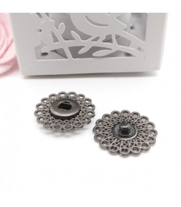 Pression métallique - "Dentelle" - 25 mm - Gun Metal