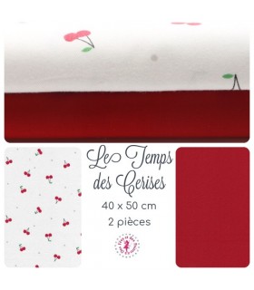 Coupons "Le Temps des Cerises" - Coton - 40 x 50 cm - 2 pièces