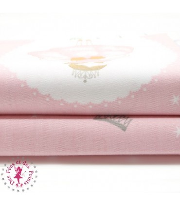 Coupons "Je suis une princesse" - Coton - 40 x 50 cm - 2 pièces