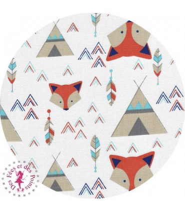 Coupons "Renard joue aux Indiens" - Coton - 40 x 50 cm - 2 pièces