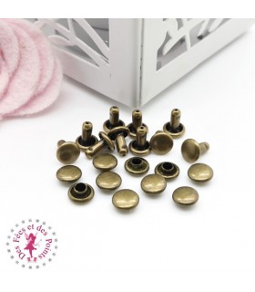 Rivets ronds - 6 mm - Bronze antique
