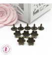 Rivets - Fleurs - 10 mm - Bronze antique