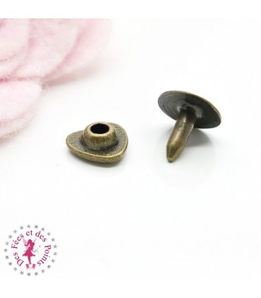 Rivets Coeurs - 8 mm - Bronze antique