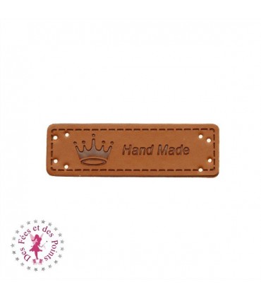 Etiquettes en cuir synthétique "Handmade" - Bonbon & Couronne