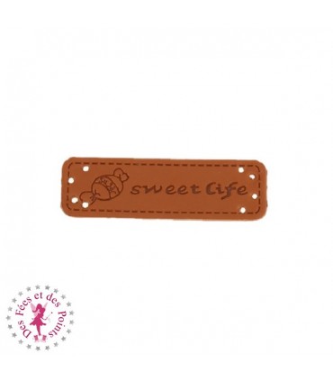 Etiquettes en cuir synthétique "Handmade" - Bonbon & Couronne