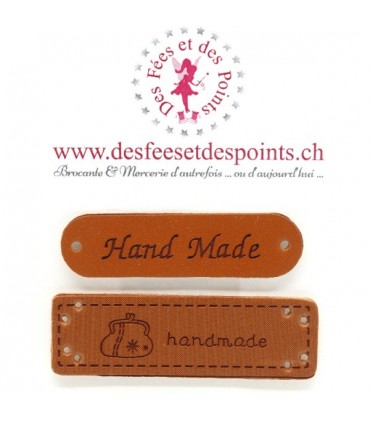 Etiquettes en cuir synthétique "Handmade" - Handmade & Portemonnaie