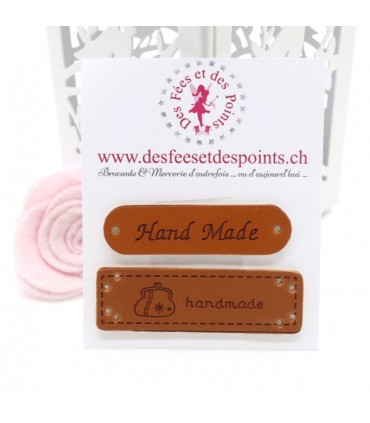 Etiquettes en cuir synthétique "Handmade" - Handmade & Portemonnaie