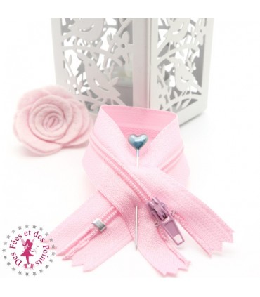 Fermeture éclair - 20 cm - Rose