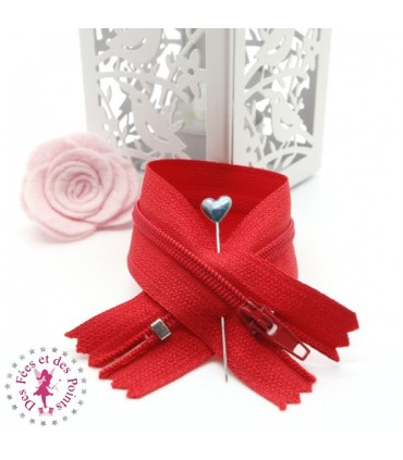 Fermeture éclair - 20 cm - Rouge