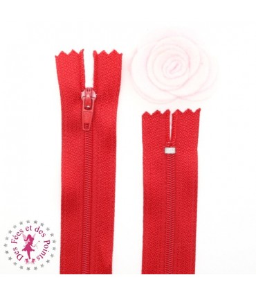 Fermeture éclair - 20 cm - Rouge