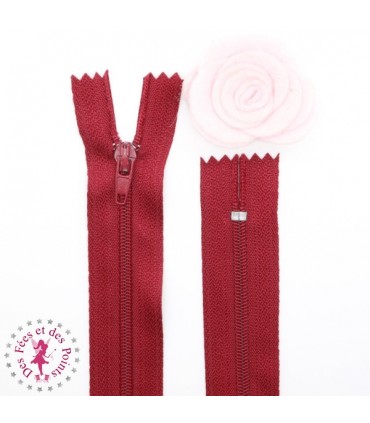 Fermeture éclair - 20 cm - Rouge foncé