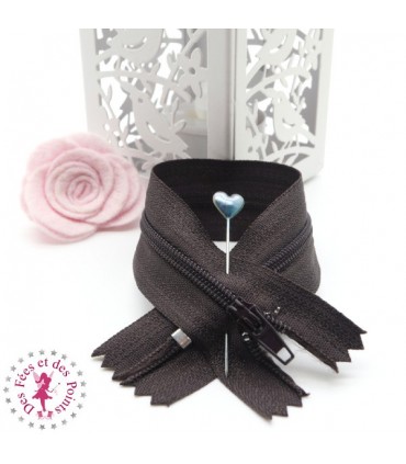 Fermeture éclair - 20 cm - Café