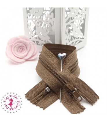 Fermeture éclair - 20 cm - Chocolat