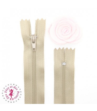 Fermeture éclair - 20 cm - Sable