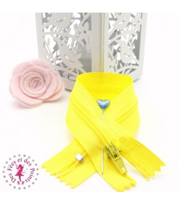 Fermeture éclair - 20 cm - Jaune