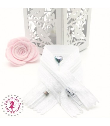 Fermeture éclair - 20 cm - Blanc