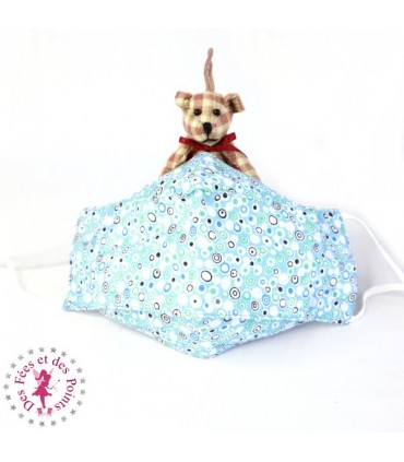 Masque de protection Anti buée - Bulles bleues - Taille L - Homme