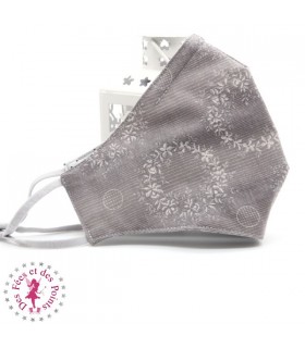 Masque de protection avec poche pour filtre - Gris romantique - Taille M - Femme/Ado