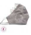 Masque de protection avec poche pour filtre - Gris romantique - Taille M - Femme/Ado