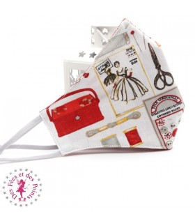 Masque de protection avec poche pour filtre - Haute Couture - Taille M - Femme/Ado