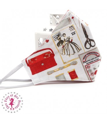 Masque de protection avec poche pour filtre - Haute Couture - Taille M - Femme/Ado