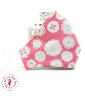 Masque de protection avec poche pour filtre - Flower Lace - Taille M - Femme/Ado