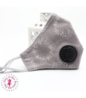 Masque de protection avec valve respiratoire - Gris Romantique - Taille M - Femme/Ado
