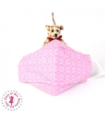 Masque de protection Anti buée - Grafic Rose - Taille M - Femme/Ado