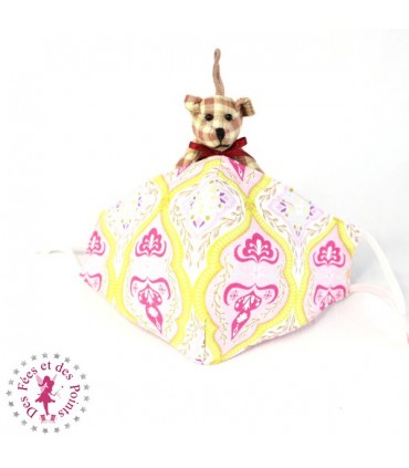 Masque de protection avec poche pour filtre - Jardin indien - Taille M - Femme/Ado