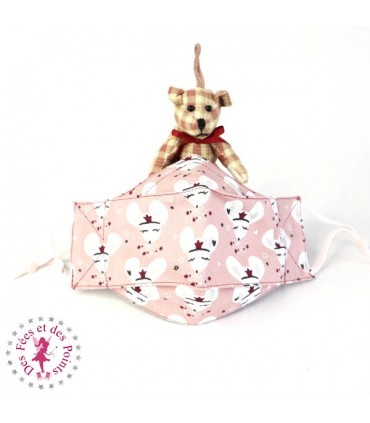 Masque de protection Anti buée - Souris rose - Taille S - Enfant