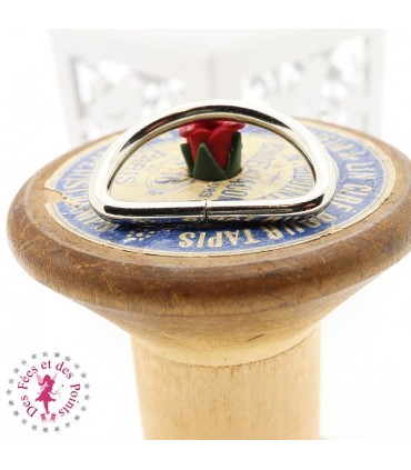 Set Mousquetons et Anneaux D pour sangle - 2.5 cm - Argent