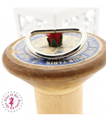 Set Mousquetons et Anneaux D pour sangle - 2.5 cm - Argent