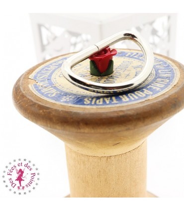 Set Mousquetons et Anneaux D pour sangle - 2.5 cm - Argent