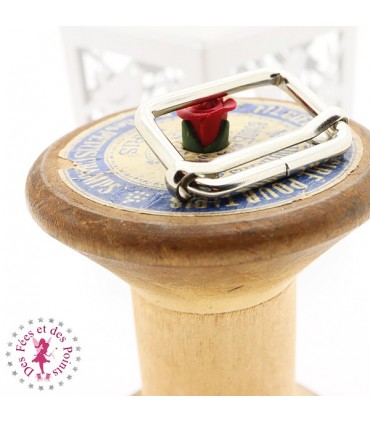 Set Mousquetons et Anneaux D pour sangle - 2.5 cm - Argent