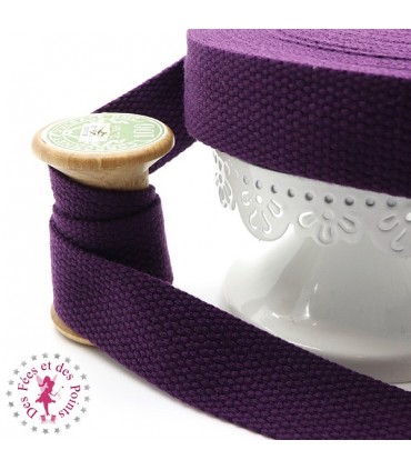 Sangle coton - 25 mm - Prune