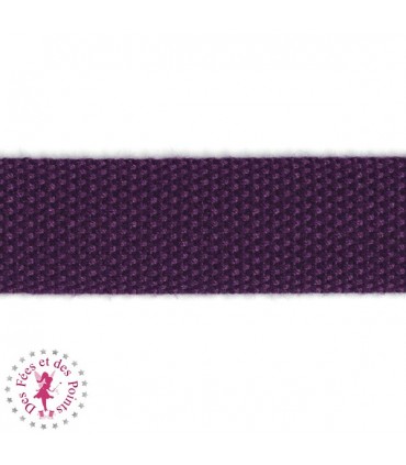 Sangle coton - 25 mm - Prune