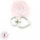 Mousqueton pivotant Coeur Boucle D - 44 mm - Argent