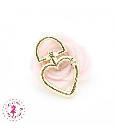 Mousqueton pivotant Coeur Boucle D - 44 mm - Or