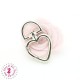 Mousqueton pivotant Coeur Boucle D - 44 mm - Argent