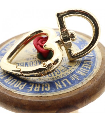 Mousqueton pivotant Coeur Boucle D - 44 mm - Or