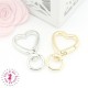 Mousqueton pivotant Coeur Boucle ronde - 41 mm - Argent / Or