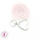 Mousqueton pivotant Coeur Boucle ronde - 41 mm - Argent
