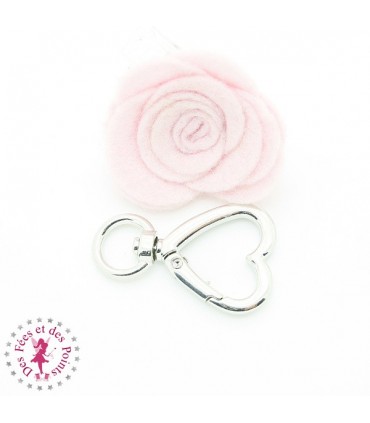 Mousqueton pivotant Coeur Boucle ronde - 41 mm - Argent