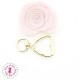 Mousqueton pivotant Coeur Boucle ronde - 41 mm - Or