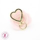 Mousqueton pivotant Coeur Boucle ronde - 41 mm - Or