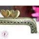 Fermoir métallique rectangulaire - Coeur - 8 cm - Gravé - Bronze antique