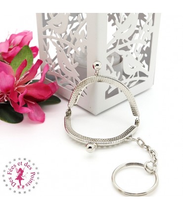 Fermoir métallique arrondi - Le Rikiki - 5 cm - Gravé - Argent