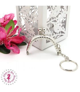 Fermoir métallique arrondi - Le Rikiki - 5 cm - Gravé - Argent