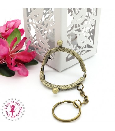 Fermoir métallique arrondi - Le Rikiki - 5 cm - Gravé - Bronze antique